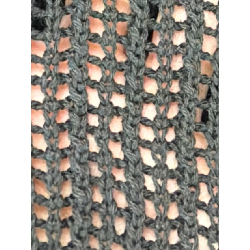 Mystree Black Open Knit Fishnet Hooded Bikini Cover Up M‎ Soft Beachy Stretchy